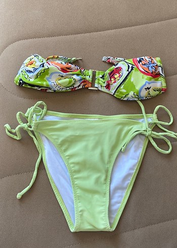 Renkli Bağlamalı Bohem Bikini Takımı