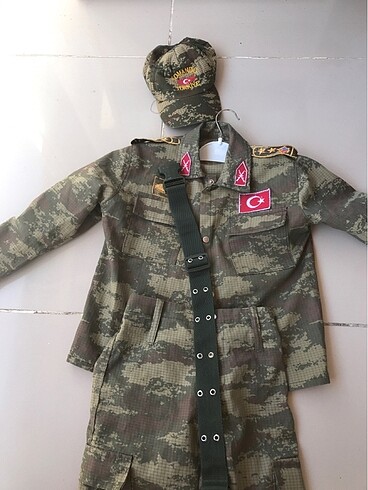 6 Yaş Beden haki Renk Çocuk asker üniforma