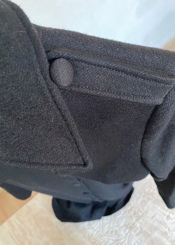 Düğmeli Siyah Uzun Kadın Kaban - Görsel 2