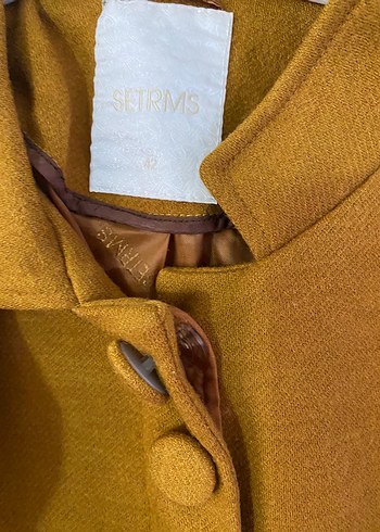 Hardal Uzun Kadın Kemerli Kaban - Görsel 3