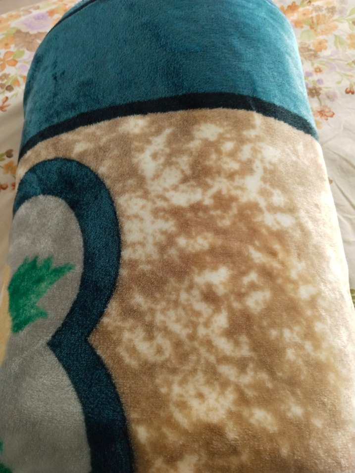 Çiçek Desenli Açık Kahverengi Battaniye - Görsel 4