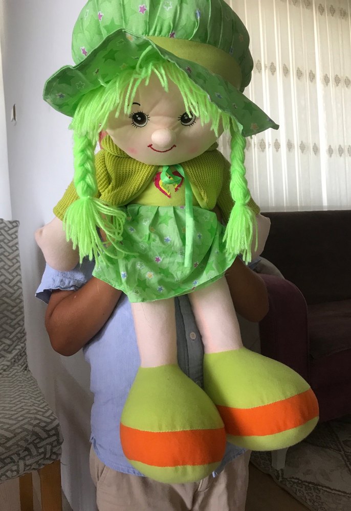 Yeşil Renkli Saçlı Bebek Oyuncak - Görsel 2