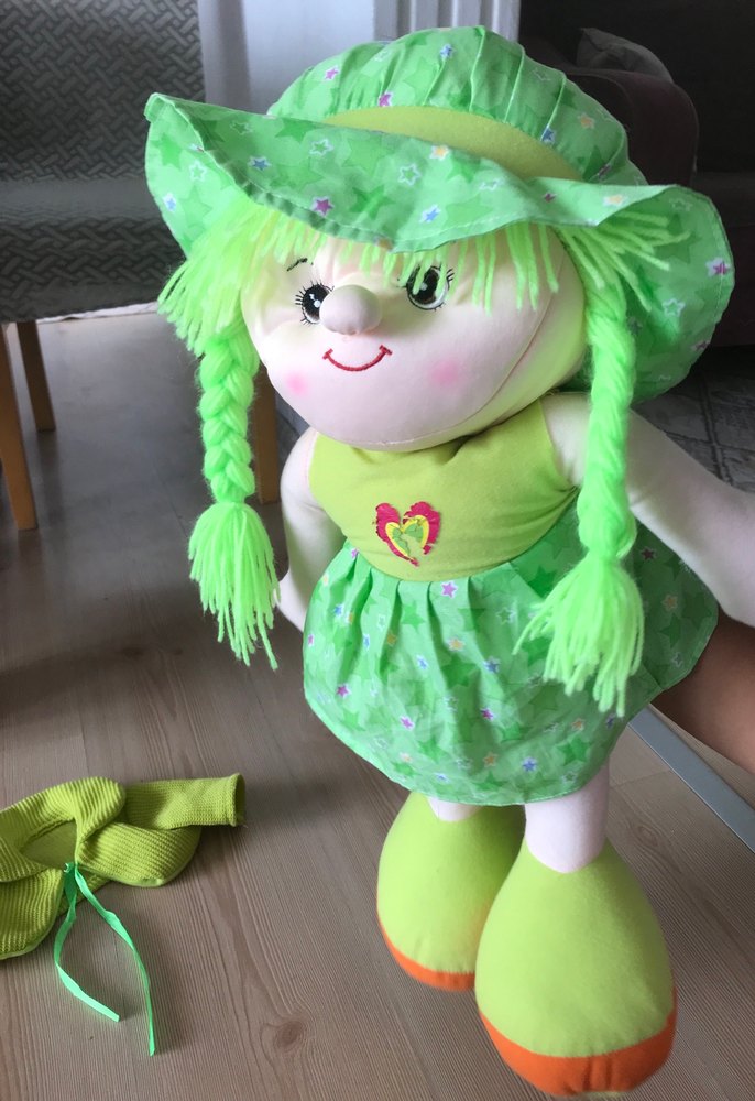 Yeşil Renkli Saçlı Bebek Oyuncak - Görsel 5