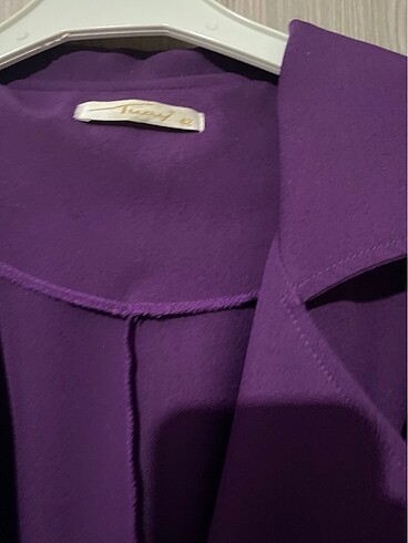 Mor renk şık trençkot - Görsel 6