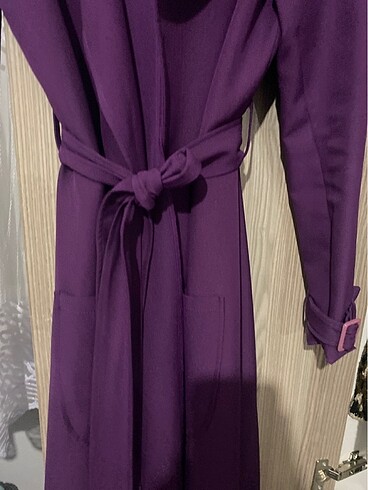 Mor renk şık trençkot - Görsel 5