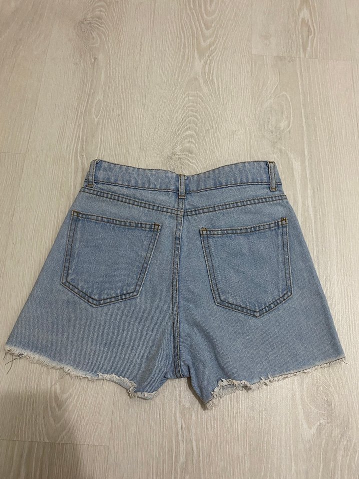 Addax Mavi Denim Mini Şort - Görsel 4