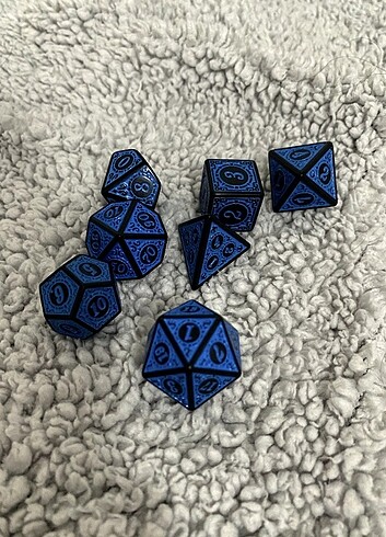 DiceLand DND FRP Zar Seti - Desenli Mavi