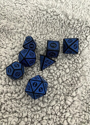  DiceLand DND FRP Zar Seti - Desenli Mavi