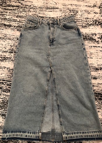 Kot Midi Denim Uzun Etek