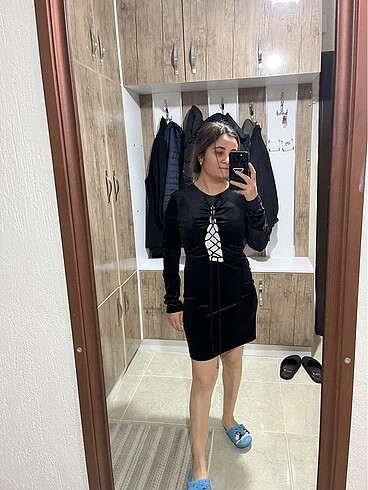 Diğer Kadife Kısa Elbise