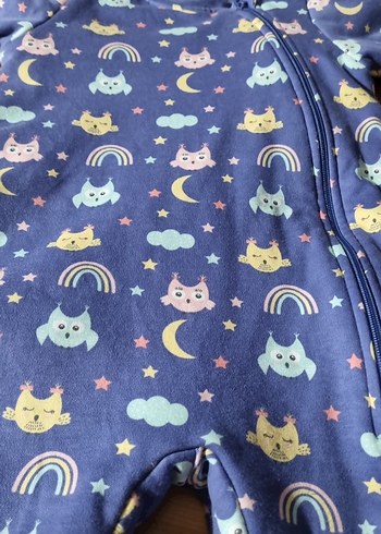 Renkli Desenli Mavi Bebek Tulum - Görsel 2