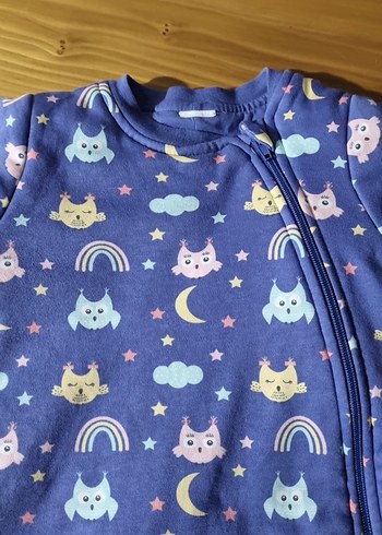 Renkli Desenli Mavi Bebek Tulum - Görsel 3