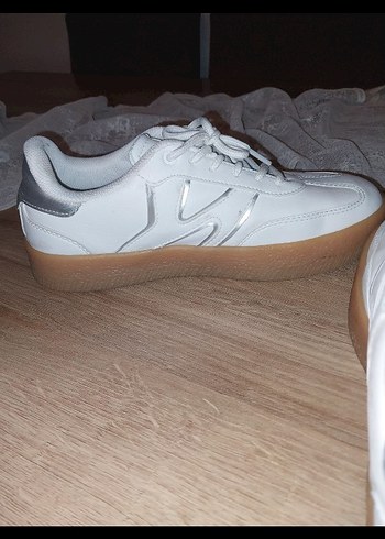 38 Beden Beyaz Kadın kauçuk taban sneakers