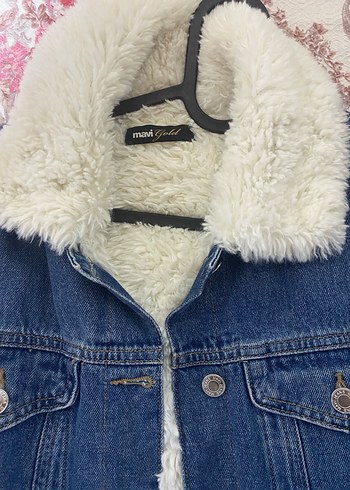 Mavi Gold Kürklü Kot Ceket - Görsel 2