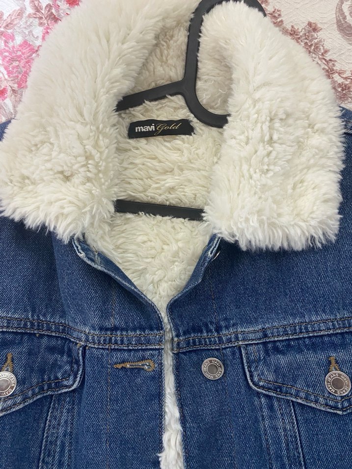 Mavi Gold Kürklü Kot Ceket - Görsel 2