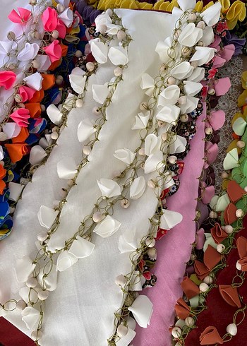 Boncuklu Renkli Bohem Kadın Şal - Görsel 2