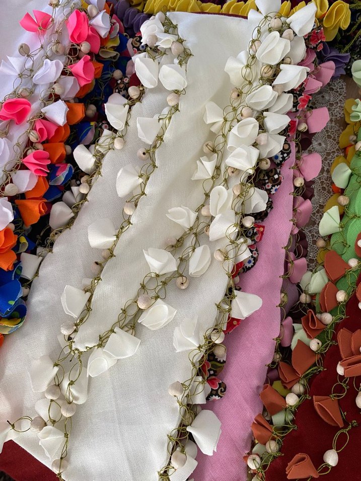 Boncuklu Renkli Bohem Kadın Şal - Görsel 2