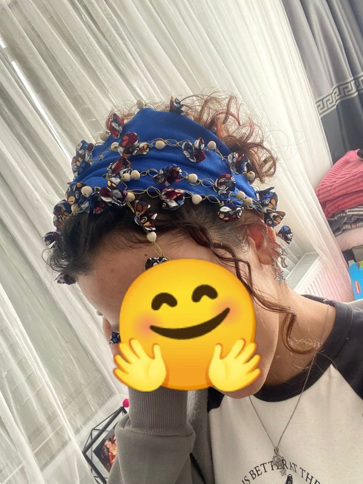 Boncuklu Renkli Bohem Kadın Şal - Görsel 4