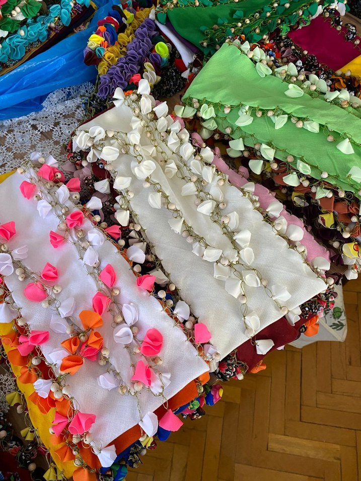 Boncuklu Renkli Bohem Kadın Şal - Görsel 3