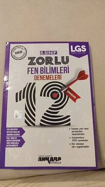 LGS FEN BİLİMLERİ DENEME ANKARA YAYINCILIK SIFIR KULLANILMAMIŞ Y