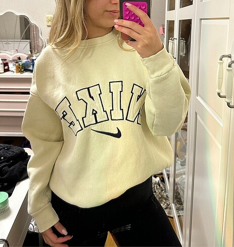 Nike Krem polarlı sweatshirt