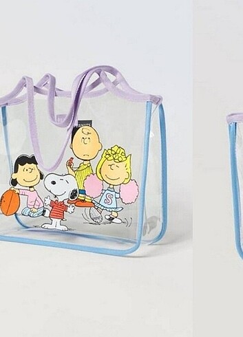 Snoppy şeffaf çanta 