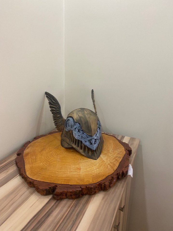 Ahşap Kemerli Gri elden ring Melania Kask Cosplay 3d - Görsel 2