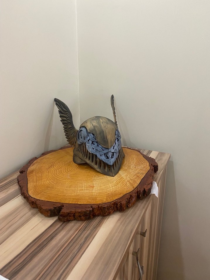Ahşap Kemerli Gri elden ring Melania Kask Cosplay 3d - Görsel 3