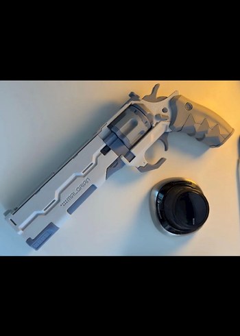 Beden Renk Gri Oyuncak Tabanca cyberpunk 2077 malorian Cosplay maket 3d