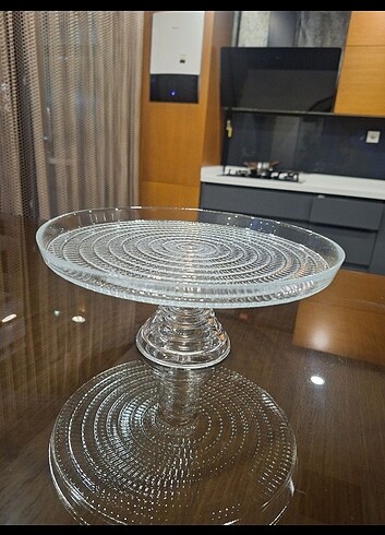 Dekoratif cam sunumluk. Çap 29 cm