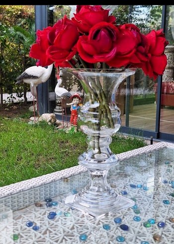 Çok şık parlak cam vazo