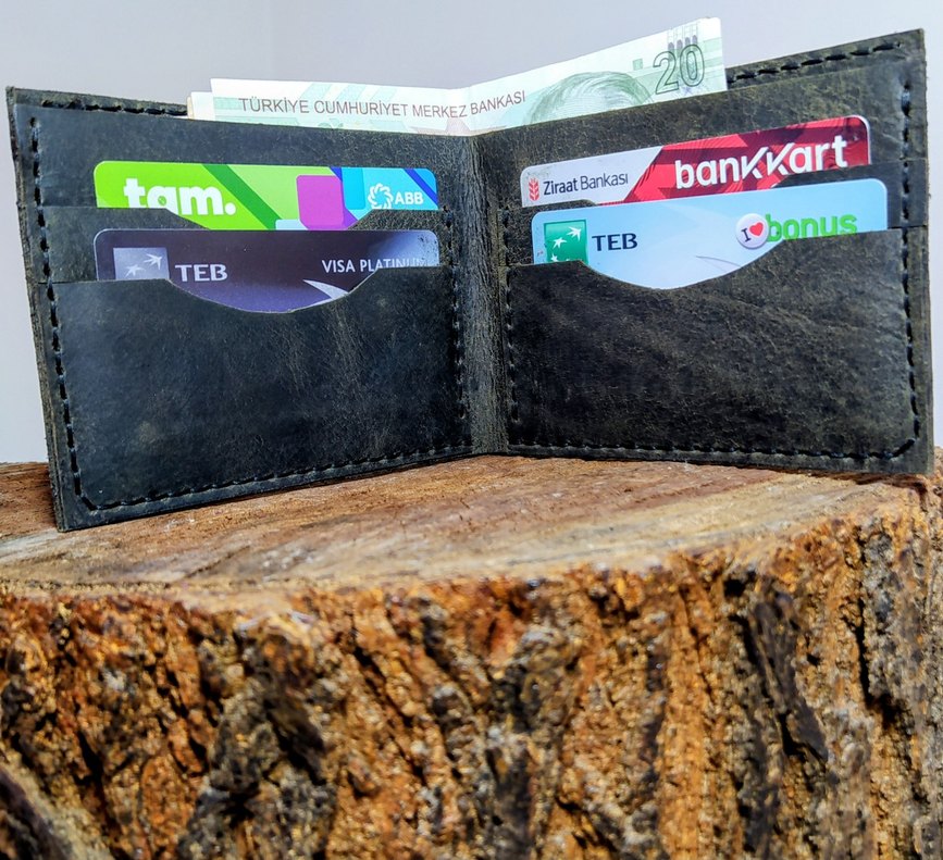 Haki Vintage Erkek Cüzdanı - Görsel 4