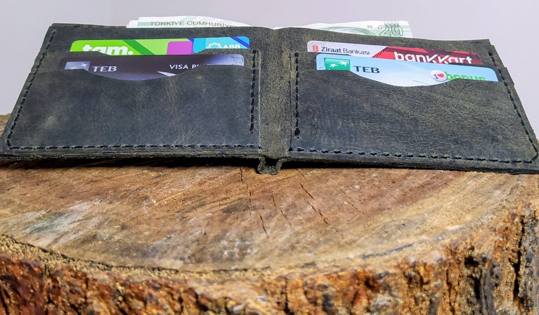 Haki Vintage Erkek Cüzdanı - Görsel 3