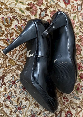 Klasik Siyah Rugan Stiletto Topuklu Kadın Ayakkabı - Görsel 5