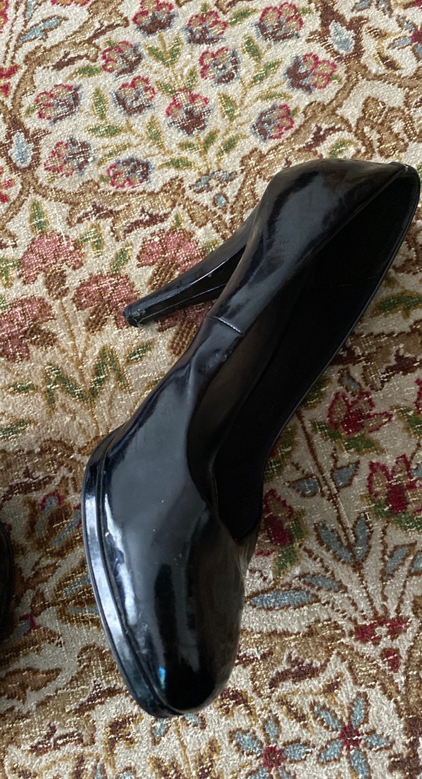 Klasik Siyah Rugan Stiletto Topuklu Kadın Ayakkabı - Görsel 3