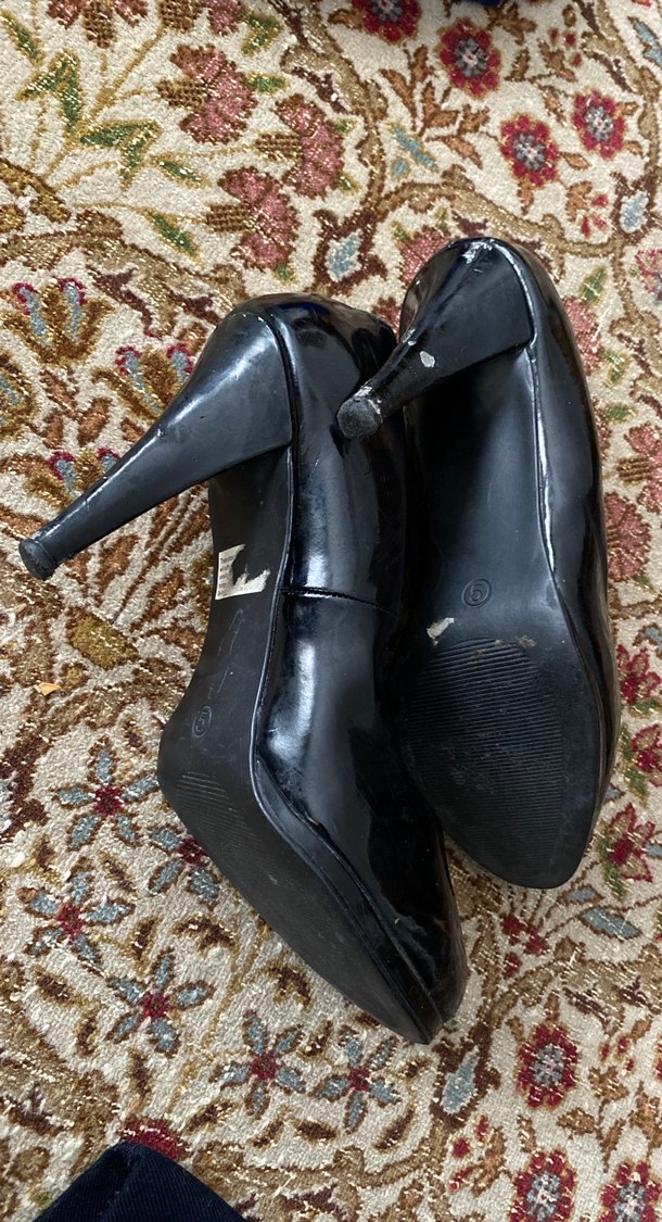 Klasik Siyah Rugan Stiletto Topuklu Kadın Ayakkabı - Görsel 5