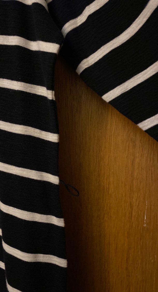 Siyah Beyaz Çizgili Triko Midi Elbise - Görsel 3