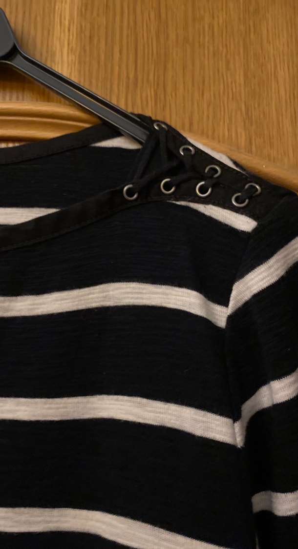 Siyah Beyaz Çizgili Triko Midi Elbise - Görsel 5