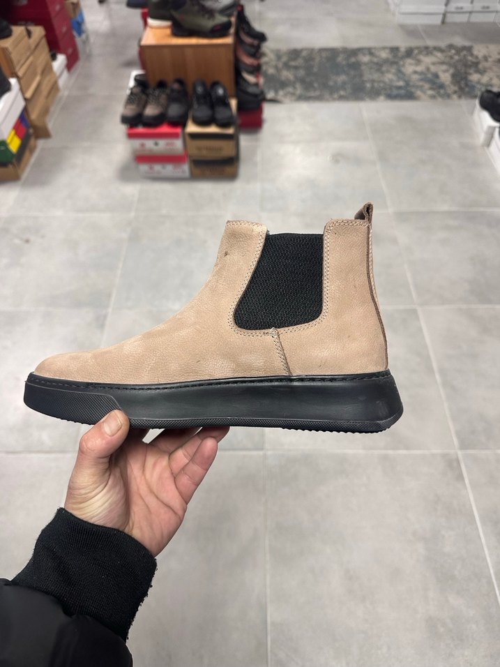 Erkek Krem Renk Deri Bot 4144 Numara  Sıfır Kutulu - Görsel 4