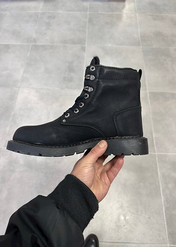 Erkek Siyah Deri Bot 43 Numara  Sıfır Kutulu - Görsel 4