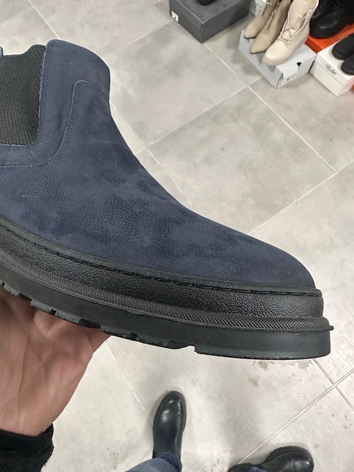 Erkek Koyu Lacivert Deri Bot 4243 Numara  Sıfır Kutulu - Görsel 2