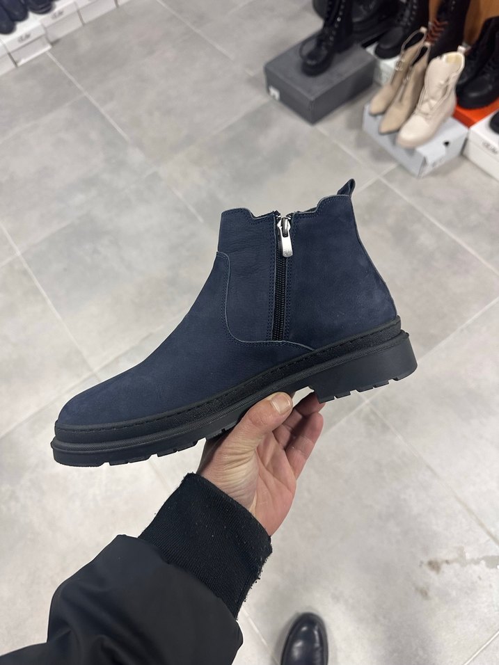 Erkek Koyu Lacivert Deri Bot 4243 Numara  Sıfır Kutulu - Görsel 3