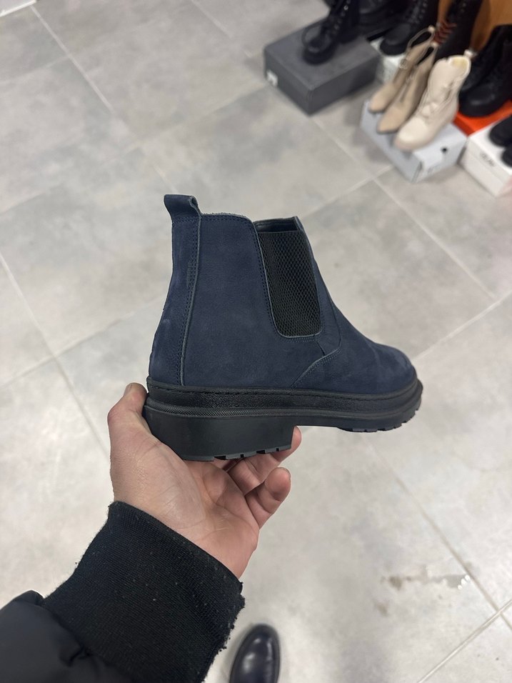 Erkek Koyu Lacivert Deri Bot 4243 Numara  Sıfır Kutulu - Görsel 5