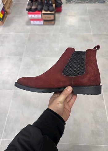 Erkek Bordo Süet Deri Bot 4144 Numara  Sıfır Kutulu - Görsel 4