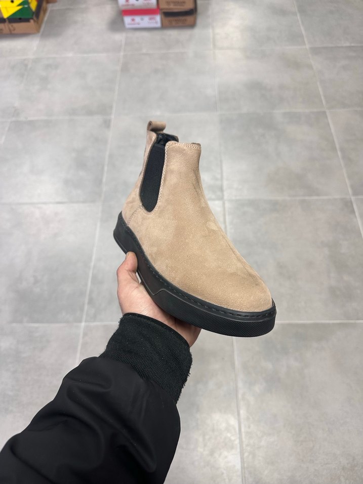 Erkek Krem Süet Deri Bot 4144 Numara  Sıfır Kutulu - Görsel 3