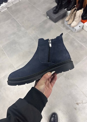 Erkek Koyu Lacivert Deri Bot 4243 Numara  Sıfır Kutulu - Görsel 3