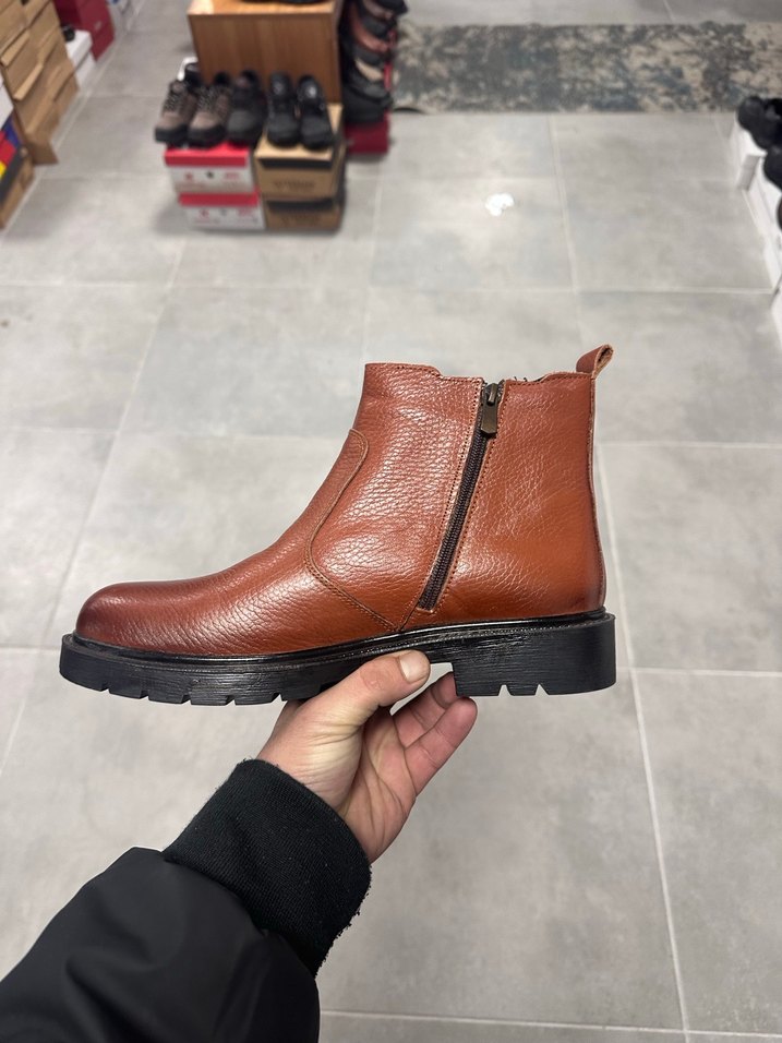 Erkek Kahverengi Deri Bot 41 Numara  Sıfır Kutulu - Görsel 4