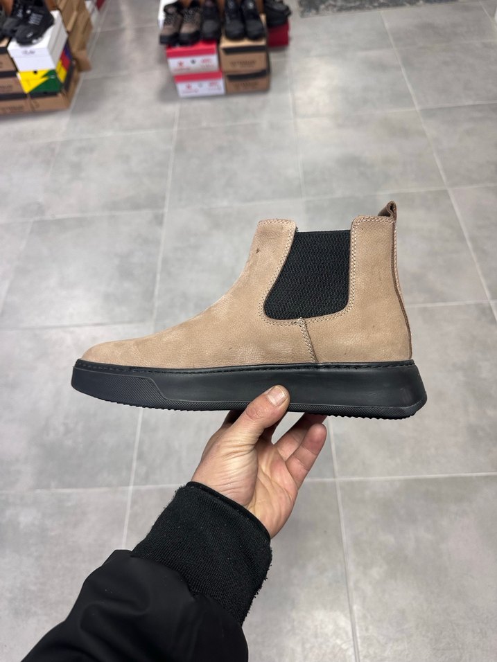 Erkek Krem Süet Deri Bot 4144 Numara  Sıfır Kutulu - Görsel 5