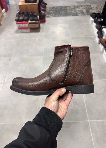 Erkek Koyu Kahverengi Deri Bot 43 Numara  Sıfır Kutulu - Görsel 6