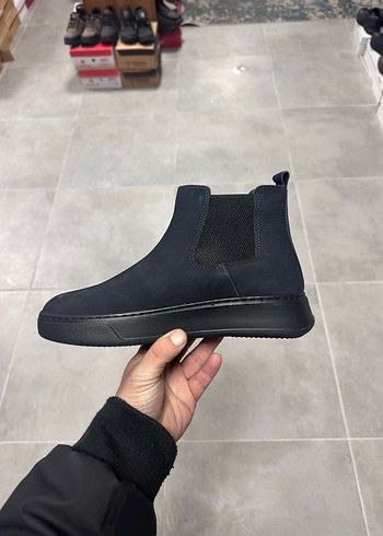 Erkek Koyu Lacivert Deri Bot 41-4243-44 Numara  Sıfır Kutulu - Görsel 4